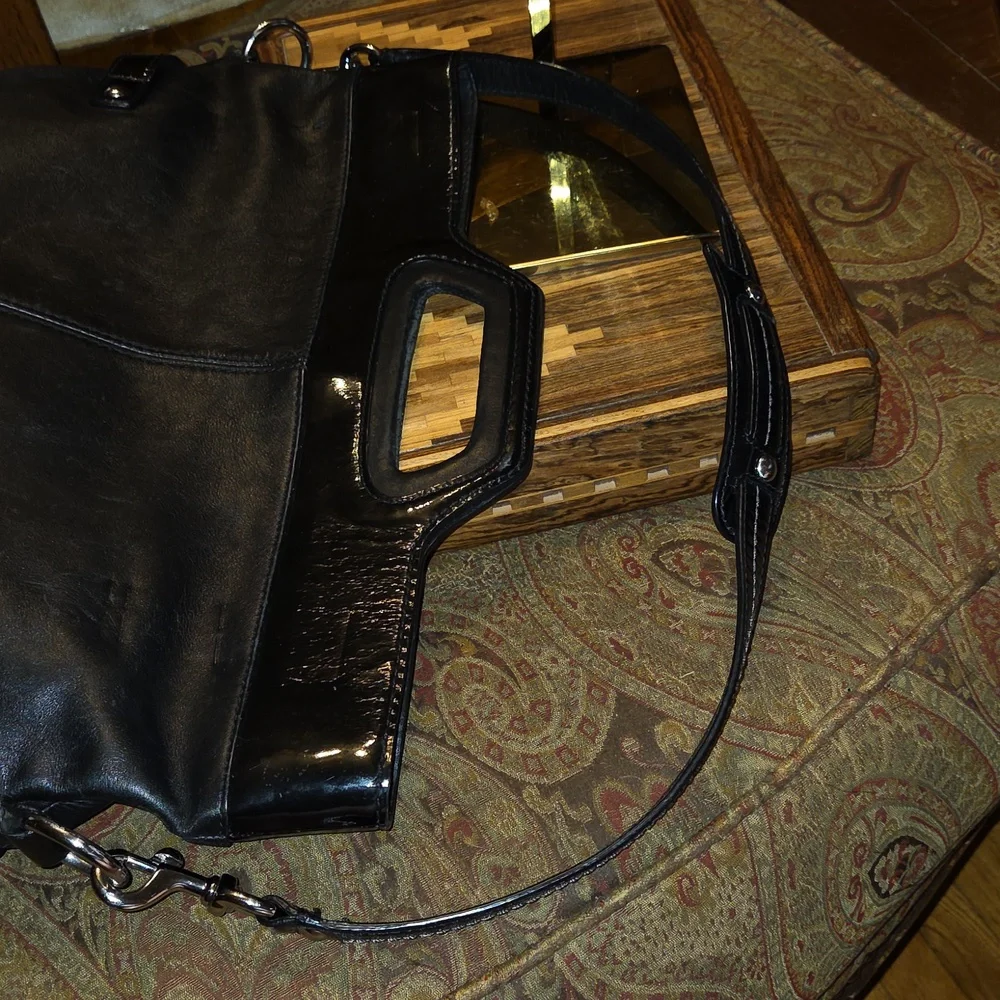 Coach Bonnie Foldover Bag 13380 Black Leather Shoulderbag MSRP $498 2008 EUC - Picture 8 of 16